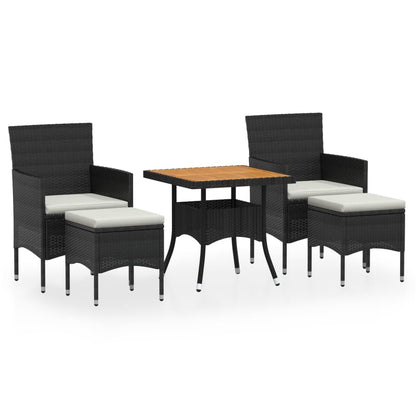 Garden Dining Set Black, Cream White