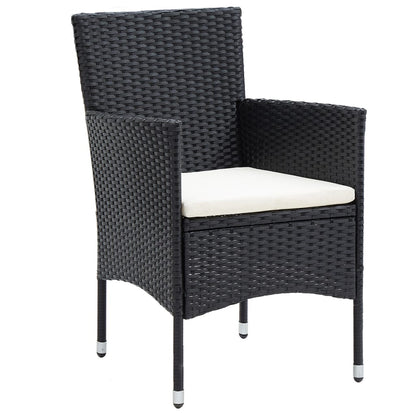 Garden Dining Set Black, Cream White