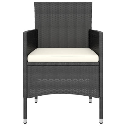 Garden Dining Set Black, Cream White