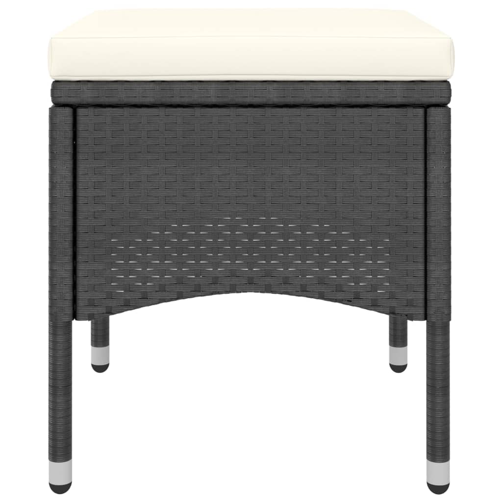 Garden Dining Set Black, Cream White