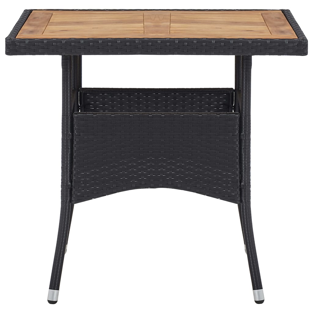 Garden Dining Set Black, Cream White Poly Rattan Medium