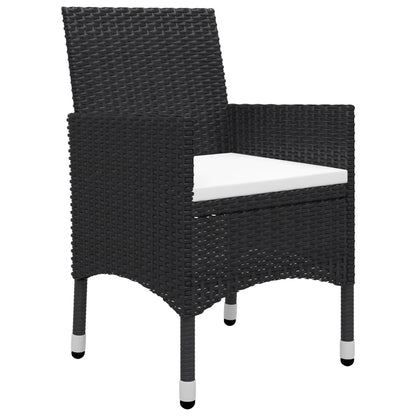 Bistro Set Black Poly rattan Small Foldable Bistro Set Round
