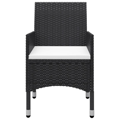 Bistro Set Black Poly rattan Small Foldable Bistro Set Round