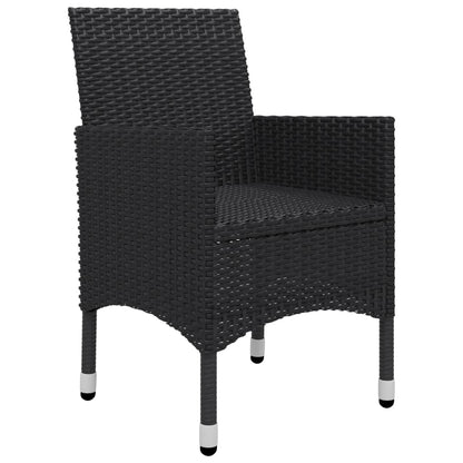 Bistro Set Black Poly rattan Small Foldable Bistro Set Round