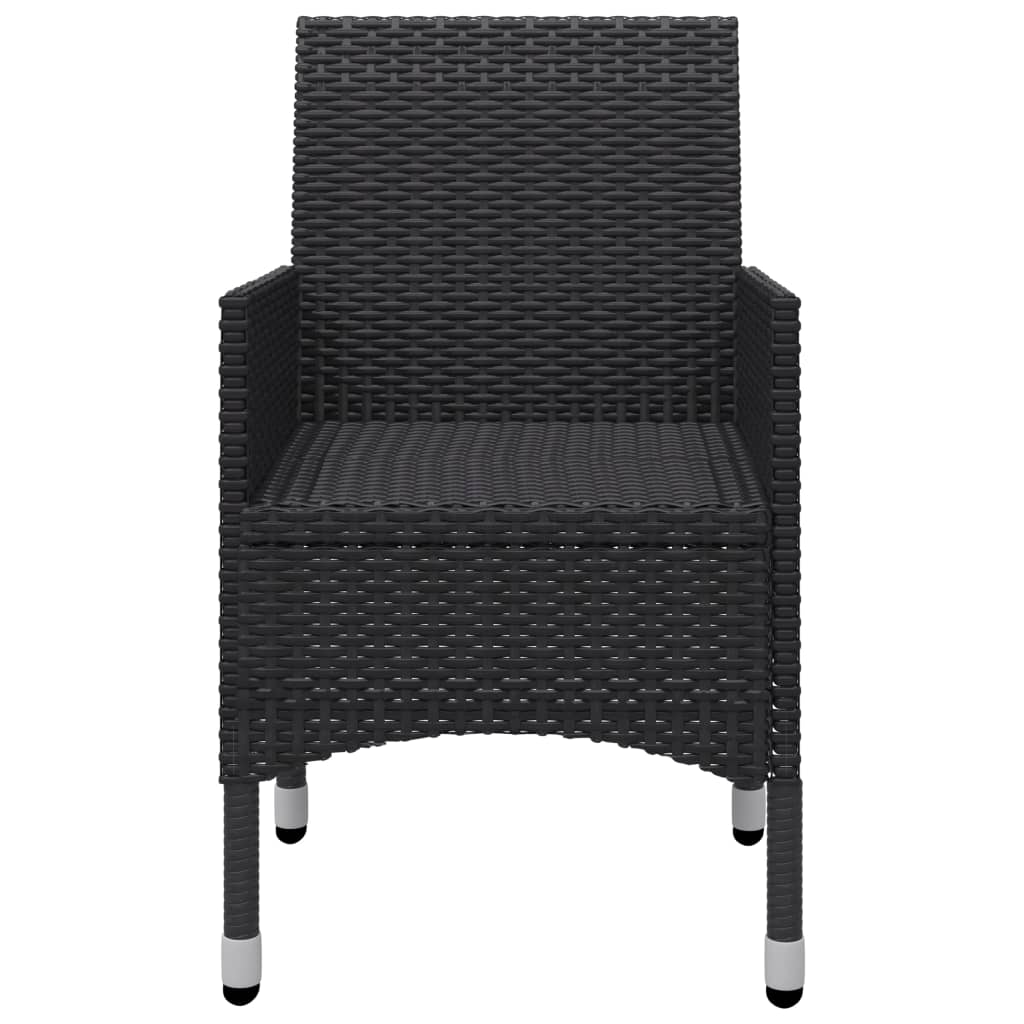 Bistro Set Black Poly rattan Small Foldable Bistro Set Round