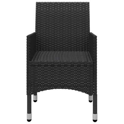 Bistro Set Black Poly rattan Small Foldable Bistro Set Round