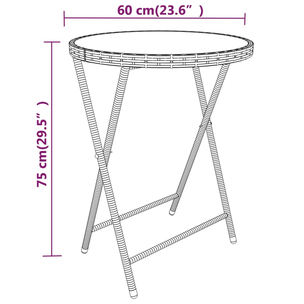 Garden Bistro Set Black