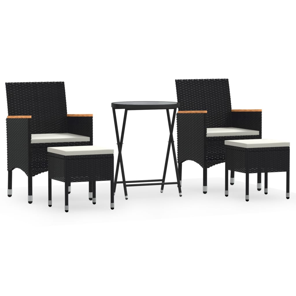 Garden Bistro Set Black, Cream
