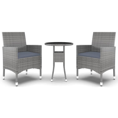 Garden Dining Set Gray Poly rattan Compact Durable