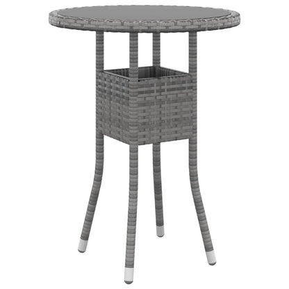 Garden Dining Set Gray Poly rattan Compact Durable