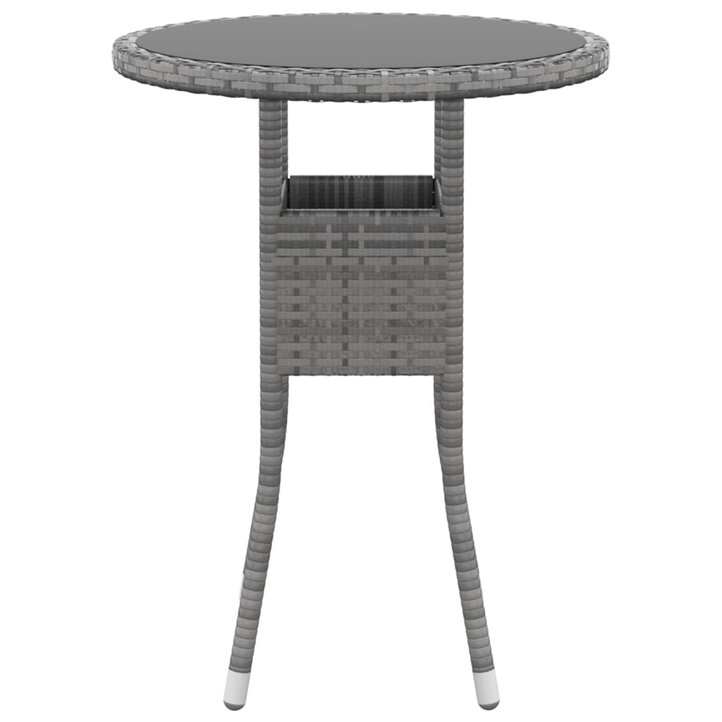 Garden Dining Set Gray Poly rattan Compact Durable