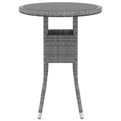 Garden Dining Set Gray Poly rattan Compact Durable