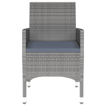 Garden Dining Set Gray Poly rattan Compact Durable