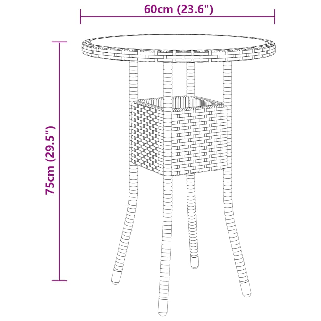 Garden Dining Set Gray Poly rattan Compact Durable