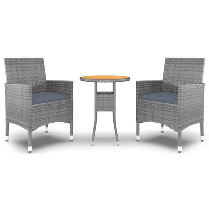 Garden Dining Set Grey Poly rattan Medium Durable