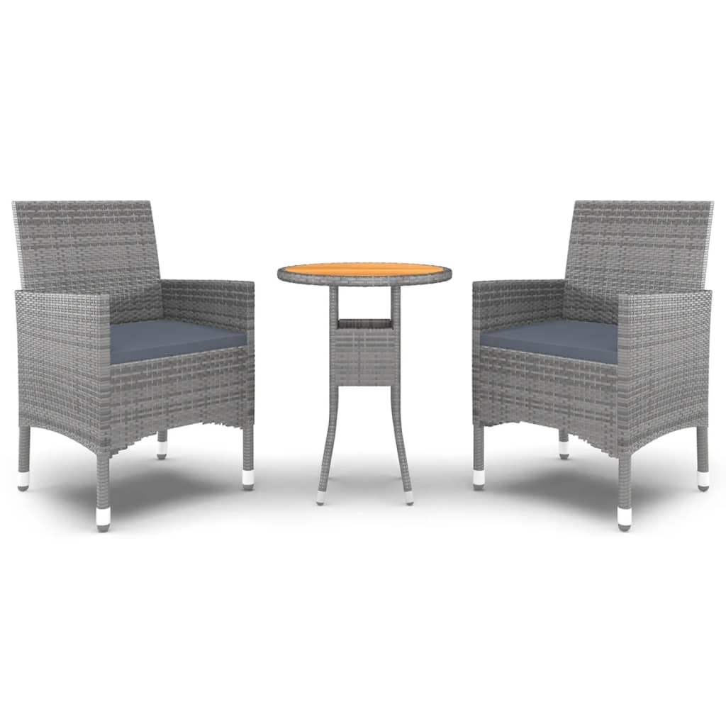 Garden Dining Set Grey Poly rattan Medium Durable