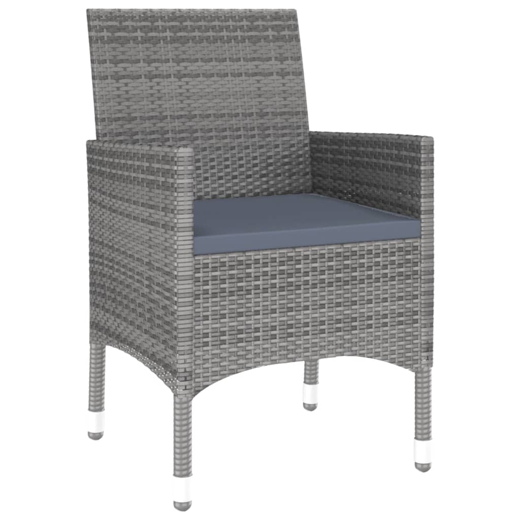 Garden Dining Set Grey Poly rattan Medium Durable