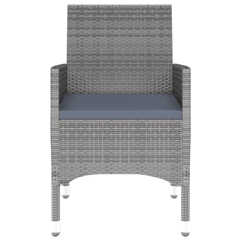 Garden Dining Set Grey Poly rattan Medium Durable