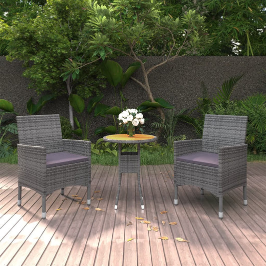 Garden Dining Set Grey Poly rattan Medium Durable