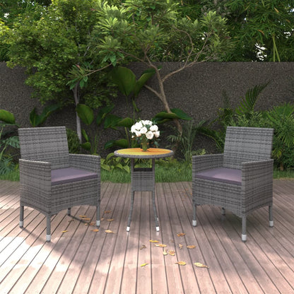 Garden Dining Set Grey Poly rattan Medium Durable