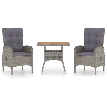 Garden Dining Set Grey Poly Rattan Medium Seats Many
