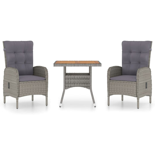 Garden Dining Set Grey Poly Rattan Medium Seats Many