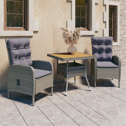 Garden Dining Set Grey Poly Rattan Medium Seats Many