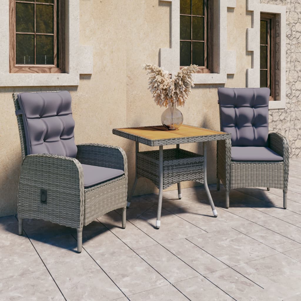Garden Dining Set Grey Poly Rattan Medium Seats Many