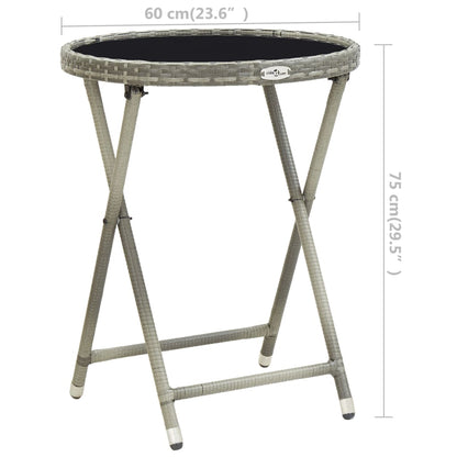Bistro Set Grey Poly rattan, steel, glass, fabric (100% polyester)