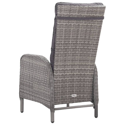 Bistro Set Grey Poly rattan, steel, glass, fabric (100% polyester)