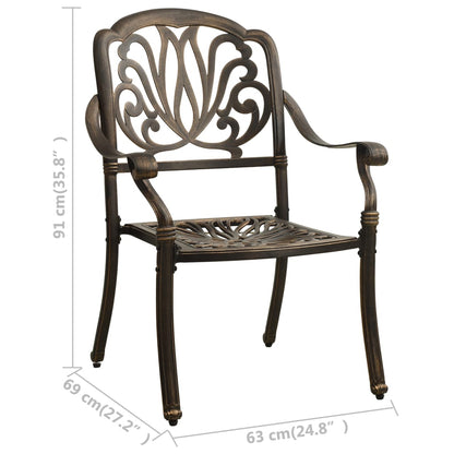 Garden Chair Set of 2 Bronze Cast Aluminum Standard Tough
