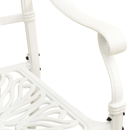 Garden Chair Set of 2 White Cast Aluminum Standard Durable