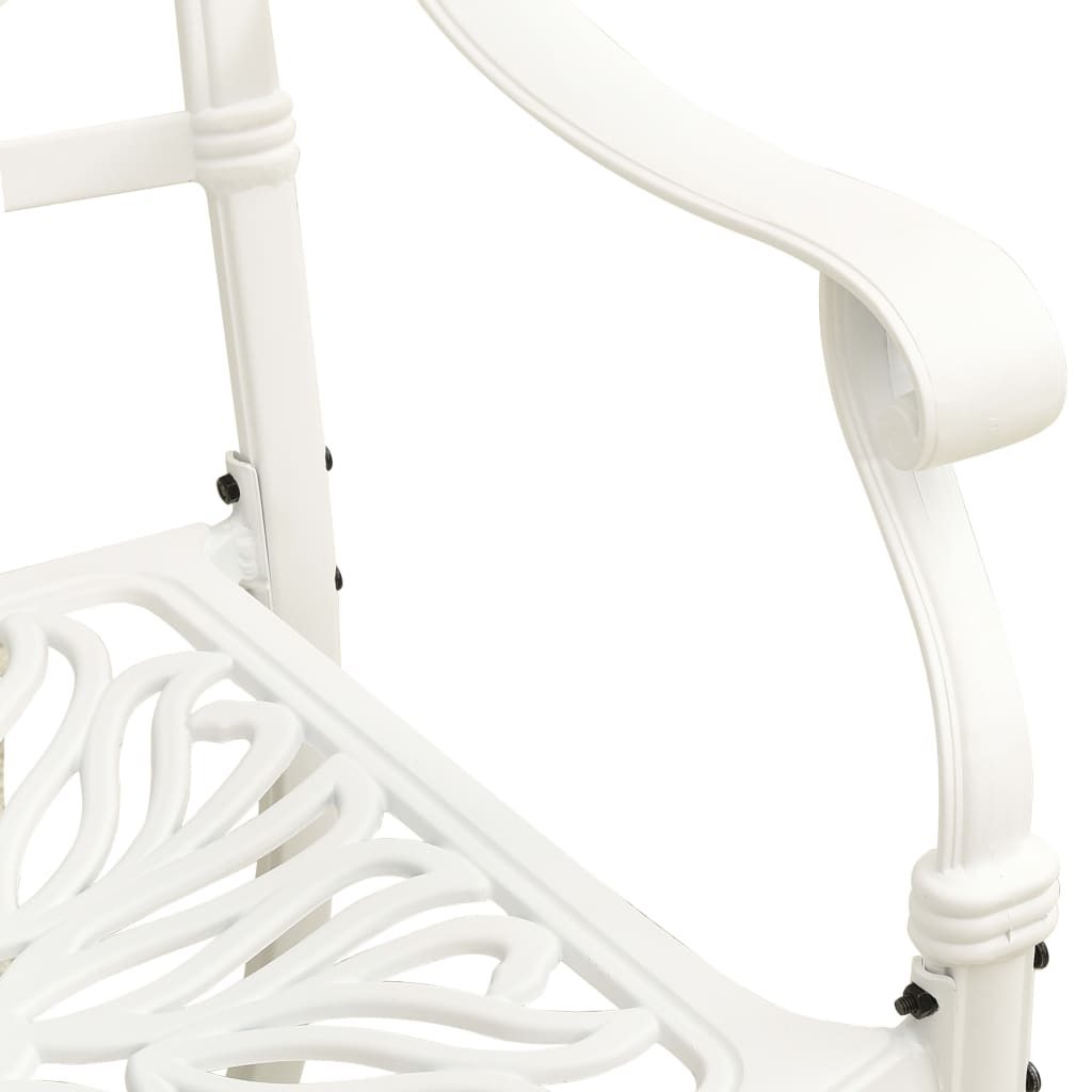 Garden Chair Set of 2 White Cast Aluminum Standard Durable
