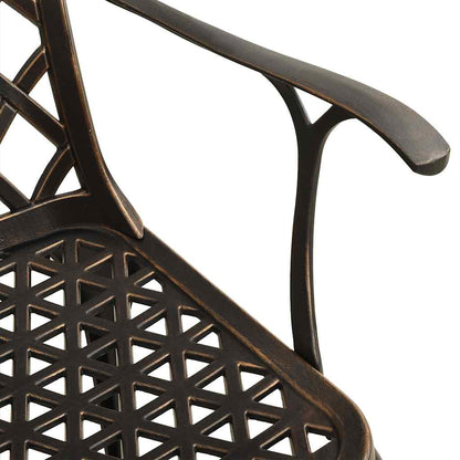 Garden Chair Set of 4 Bronze Cast Aluminum Standard Durable