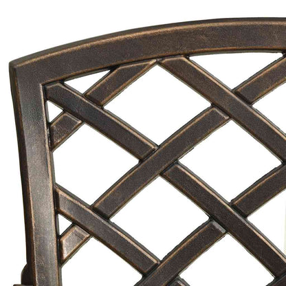 Garden Chair Set of 4 Bronze Cast Aluminum Standard Durable