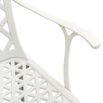 Garden Chair Set of 2 White Cast Aluminum Medium Durable
