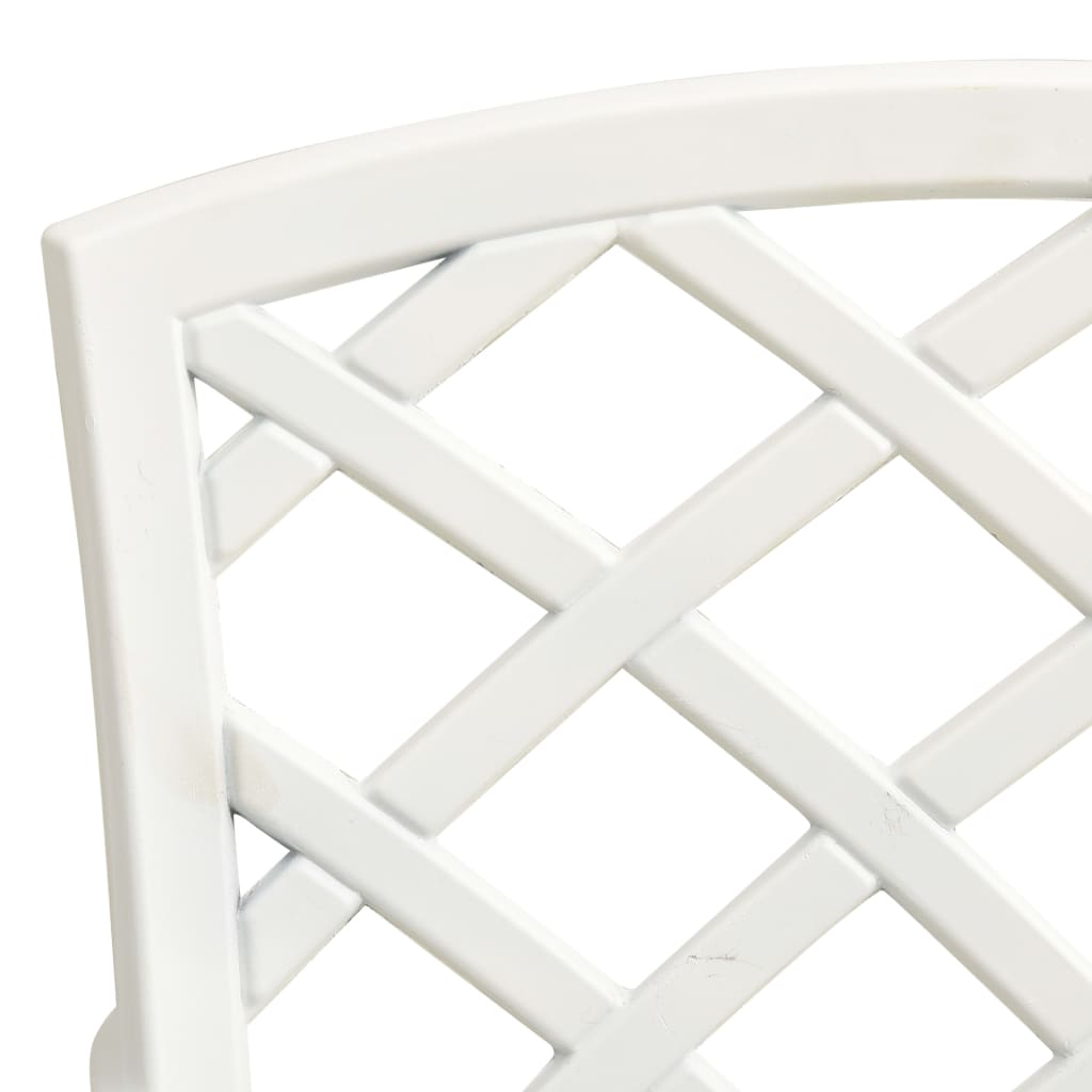 Garden Chair Set of 2 White Cast Aluminum Medium Durable