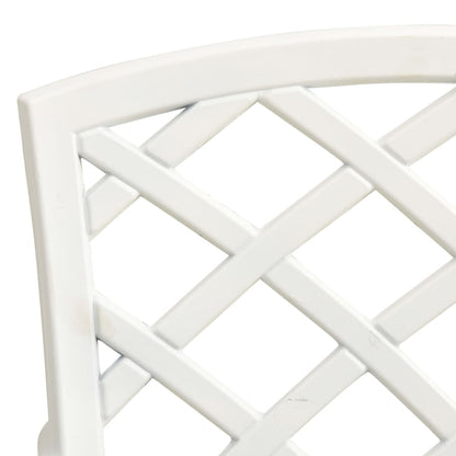 Garden Chair Set of 2 White Cast Aluminum Medium Durable