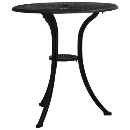 Garden Table Black Cast Aluminum Medium Decorative Inlays