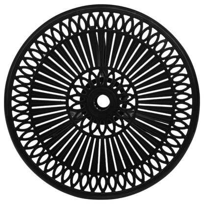 Garden Table Black Cast Aluminum Medium Decorative Inlays