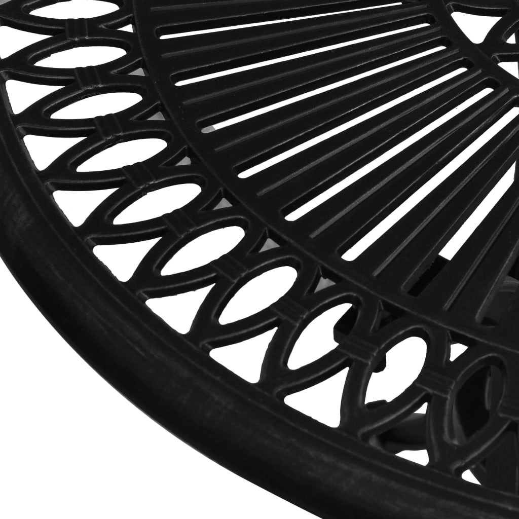 Garden Table Black Cast Aluminum Medium Decorative Inlays