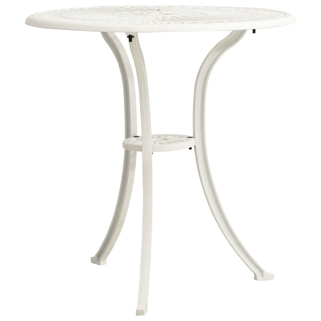 Garden Table White Cast Aluminum Medium Durable Garden Table