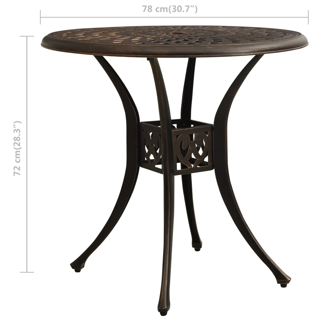 Garden Table Bronze Cast Aluminum Medium Decorative Inlays
