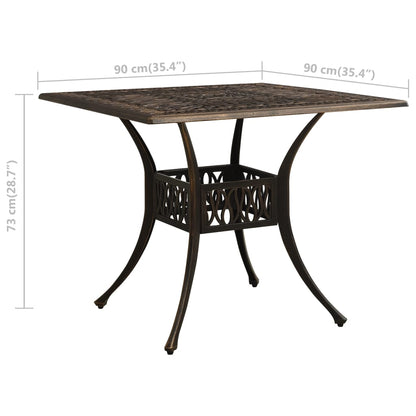 Garden Table Bronze Cast Aluminum Medium Decorative Inlays