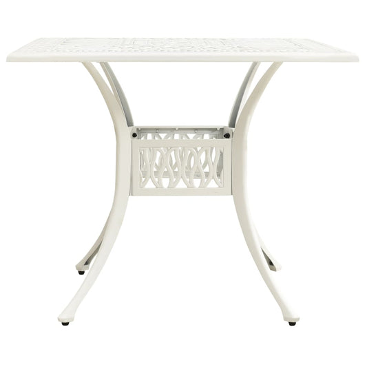 Garden Table White Cast Aluminum Standard Decorative Inlays
