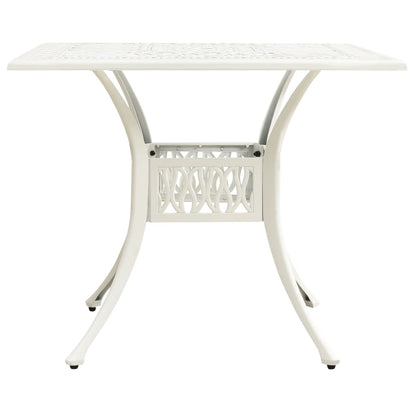 Garden Table White Cast Aluminum Standard Decorative Inlays