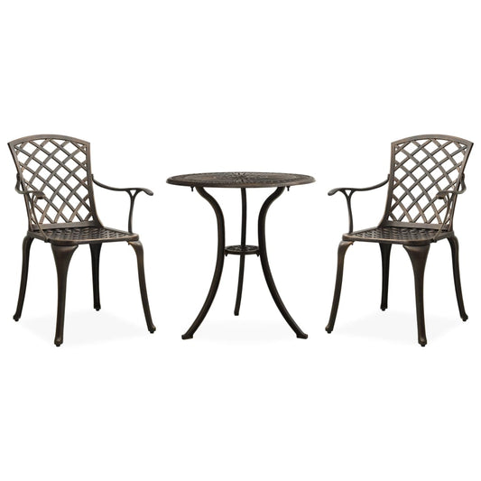 Bistro Set Bronze Cast aluminum Medium Durable Bistro Set