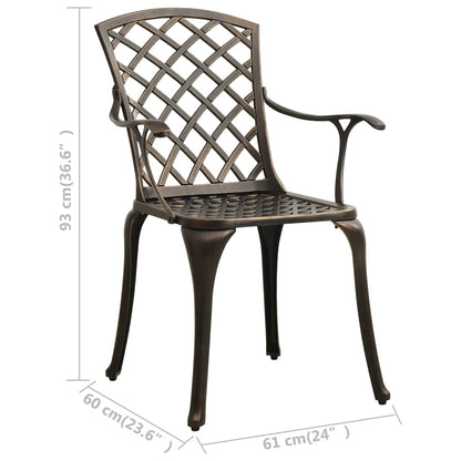 Bistro Set Bronze Cast aluminum Medium Durable Bistro Set