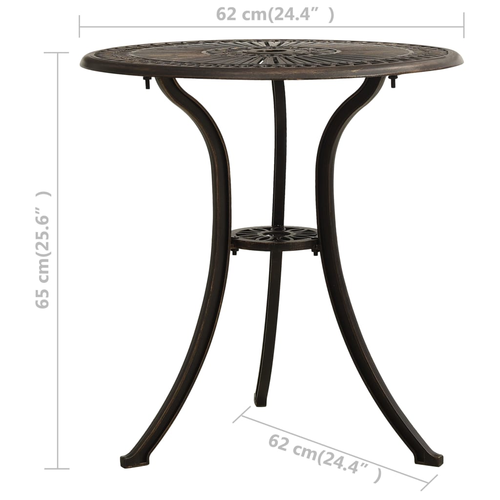 Bistro Set Bronze Cast aluminum Medium Durable Bistro Set