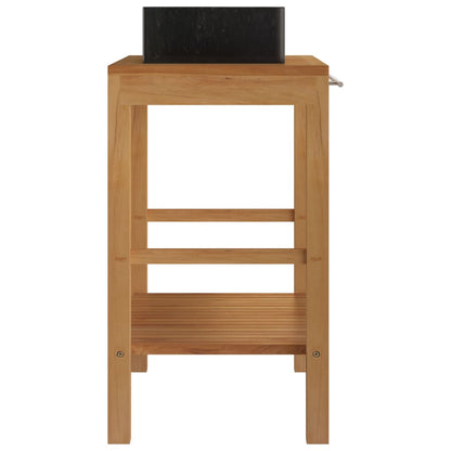 Vanity Cabinet With Sink Black Solid teak wood Medium Simplistic